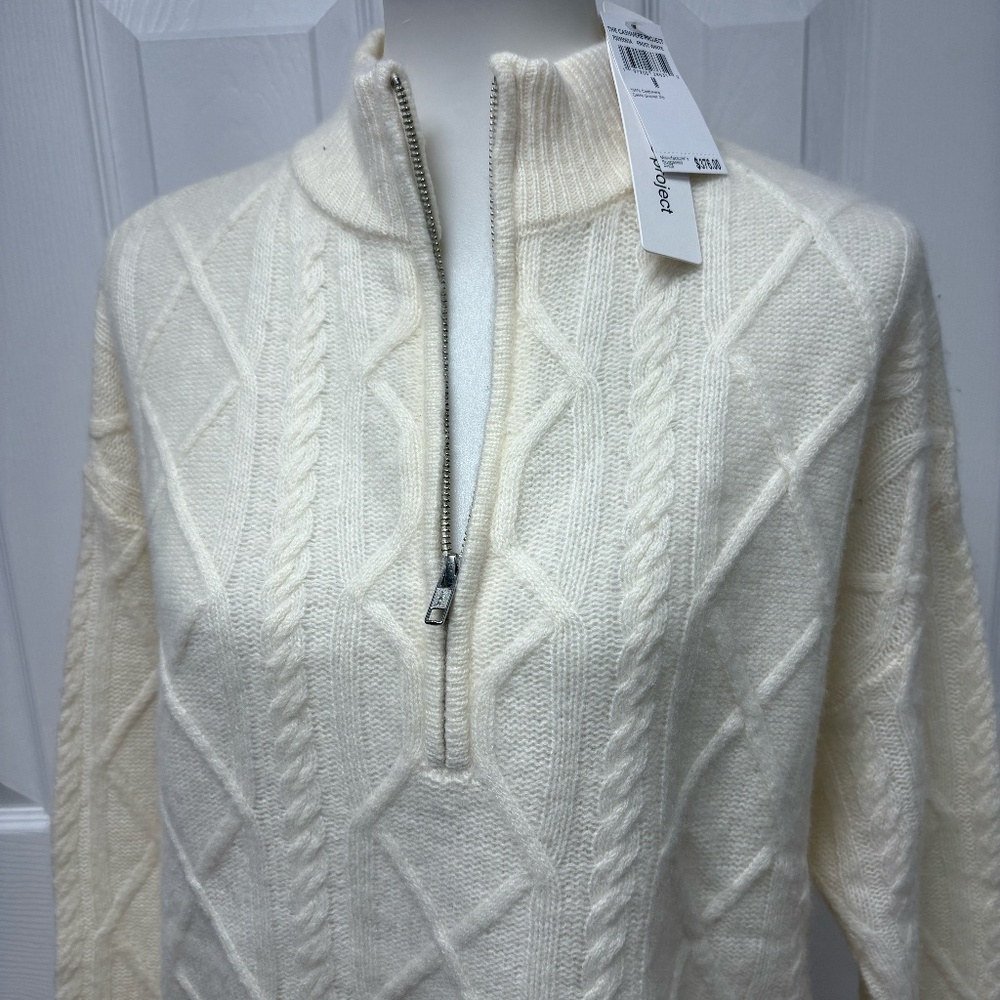 The Cashmere Project Cable Knit Zip-Up Sweater - Size M - New With Tags in Bag.